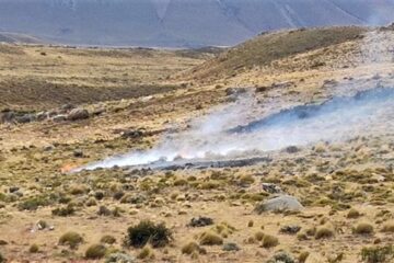 Ya fue extinguido el incendio de pastizales cerca de El Chaltén